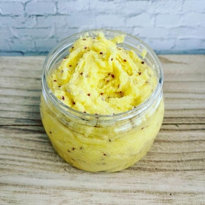 Body Sugar Scrubs~ Emulsified Body Scrubs ~ Body exfoliated~ Cranberry seeds ~Best beauty oil variety scented & color  8 oz  jar