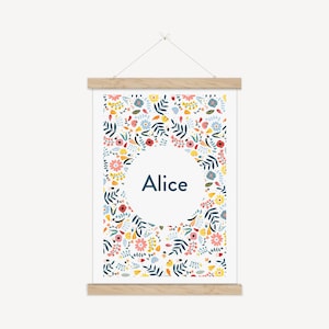 Poster for wall decoration child room English Description Customizable First Name Poster Alizée • Illustration September Stationery