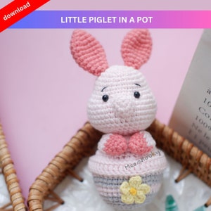 PDF Little PIGLET Cute In a Pot for Easter day Crochet Book, PDF File Pattern Amigurumi Quick Patterns, Amigurumi Pattern