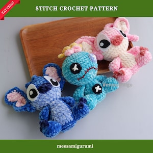 Stitch, Angel and Leroy keychain collection 10cm - Marketplace Plush 2020