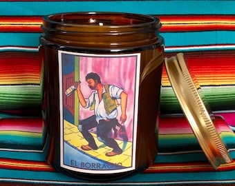 El Borracho Loteria Kerze - Bier Kerze - La Loteria Kerzen - Loteria Mexicana Bingo