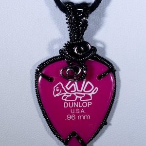 Wire-Wrapped Guitar Pick Pendant - Pick your Color!