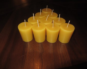 100% Pure Natural Votive Beeswax Candles in Bulk of 9