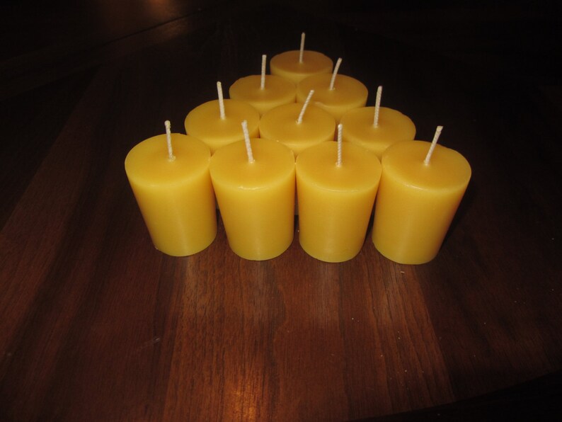 9 Votive Beeswax Candles - 100% Pure Natural