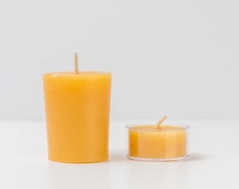 Dynamic Duo Pack #1 (20 Tealights & 18 Votives) - 100% Pure Beeswax Candles: