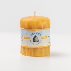 2.3&quot;x3&quot; Rustic Pillar Candle - 100% Natural Beeswax