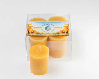 4-pk of Votives in bulk of 6 (Great gifts) - 100% Natural Beeswax