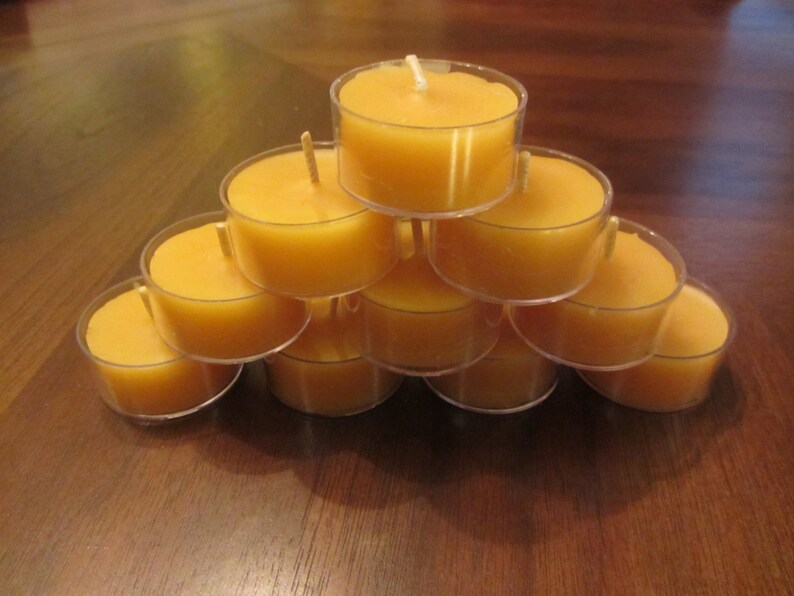 20 Tealight Beeswax Candles 100% Pure Beeswax image 3