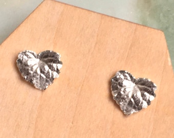 Sterling silver Leaf earrings heart, nature lover gift for women, leaf pins, natural jewelry, Birthday gift, Best selling item handmade