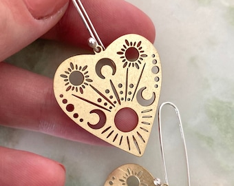 Sena earrings | Eco sterling silver ouija planchette earrings ouija | Christmas gift for her | Cold weather accessories