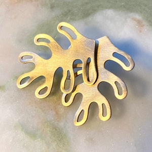 Elda earrings | Brass and Eco sterling silver leaf earrings | Matisse earrings | Birthday gift for her | Cold weather accessories