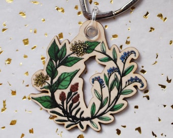 Flower wreath keychain | summer wreath | valentines day gift for her | Cold weather accessories | stocking stuffer
