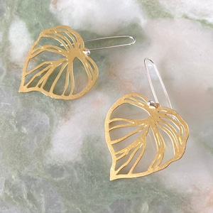 Vita earrings | Eco sterling silver Colocasia leaf earrings colocasia earrings | Birthday gift for her | Cold weather accessories