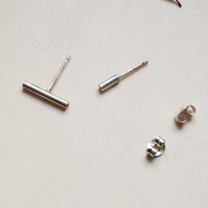 Suzy earrings | Eco sterling silver mismatched earrings | black bar pins | Christmas gift for her | Cold weather accessories