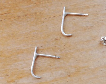 Eco sterling silver suspender earrings climber ear jacket, minimal jewelry | Christmas gift for her | Cold weather accessories