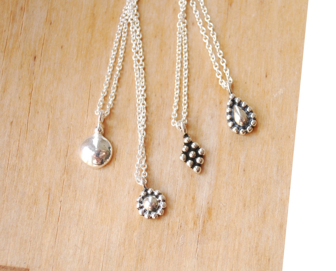 Zuri Necklaces Eco Sterling Silver Drop Pendants Minimalist Necklace ...