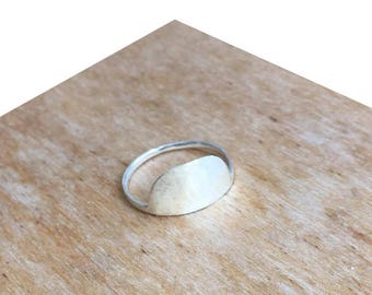Eco sterling zilveren ring hemels, Halve cirkel ring handgemaakt, Halve maan ring stapelen, Best verkopende item handgemaakt | Winterse sieraden