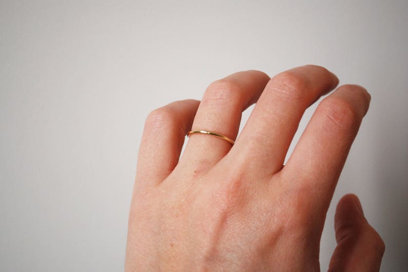 Unisex wedding ring stacking, Simple 14k gold engagement ring for women, minimalist wedding band for men, Best selling item handmade image 4