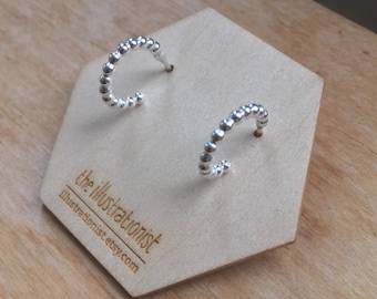 Tami earrings | Eco sterling silver minimalist hoop earrings | Best selling item handmade | Cold weather accessories