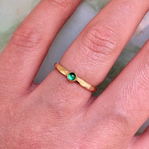 Hammered gold wedding ring for women, minimalist band, stacking ring ruby, emerald engagement ring sapphire, Best selling item handmade image 5