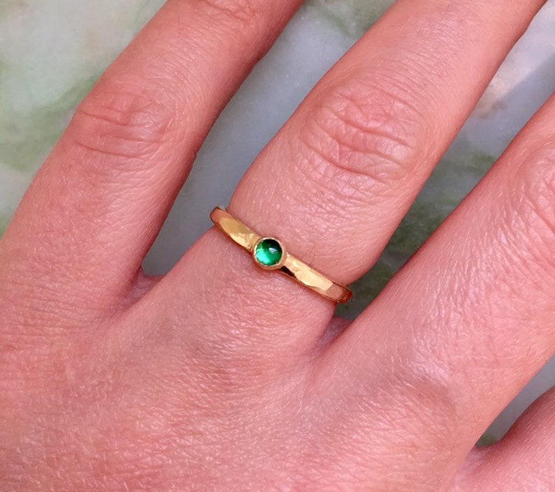 Hammered gold wedding ring for women, minimalist band, stacking ring ruby, emerald engagement ring sapphire, Best selling item handmade image 5