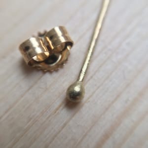 Rubi earrings S | Sterling silver minimal pins | 14k gold studs tiny earring | Birthday gift for her | Cold weather accessories