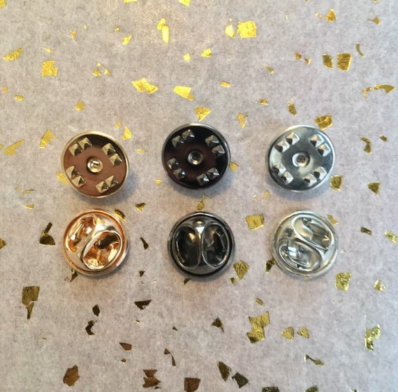 5 to 30 Metal Pin Backings, Black, Gold Colour or Silver Color Pin