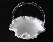 Fenton Glass Basket Signed By Artist J. Stevens