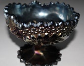 Fenton Carnival Glass Iridescent Footed Bowl Compote
