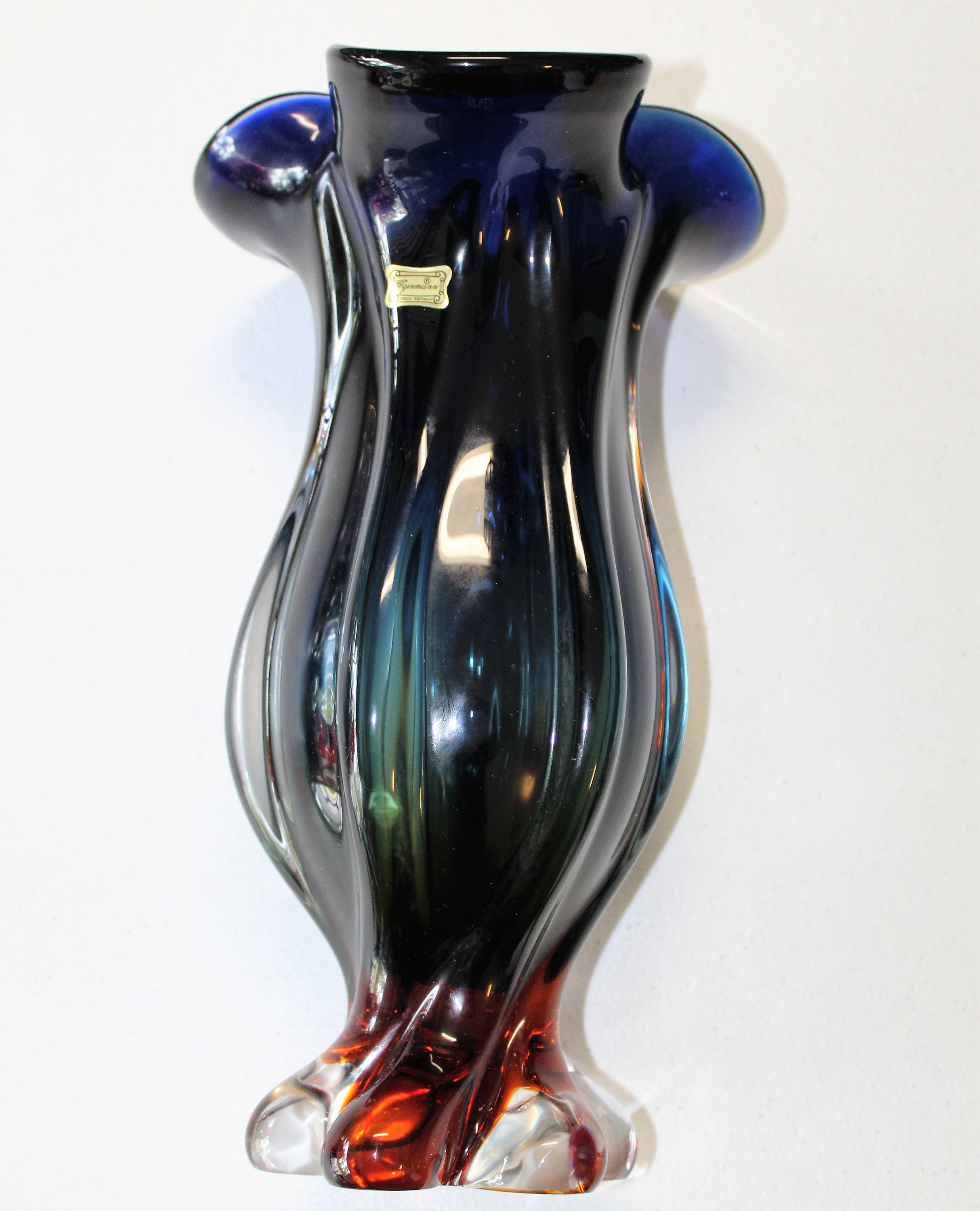 Egermann Bohemia Crystal Czech Republic Hand Made Tall Vase - Etsy