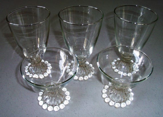 Vintage Anchor Hocking Boopie Bubble Bottom Glasses 4-1//2/" TALL