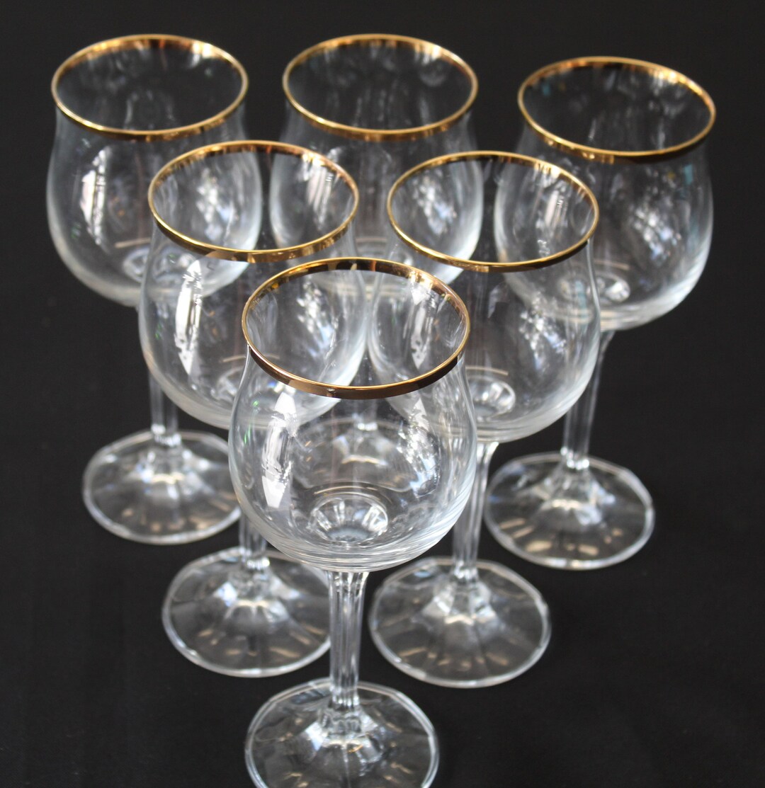 Bohemia Geneve Set of Six Crystal High End Wine Glasses Etsy