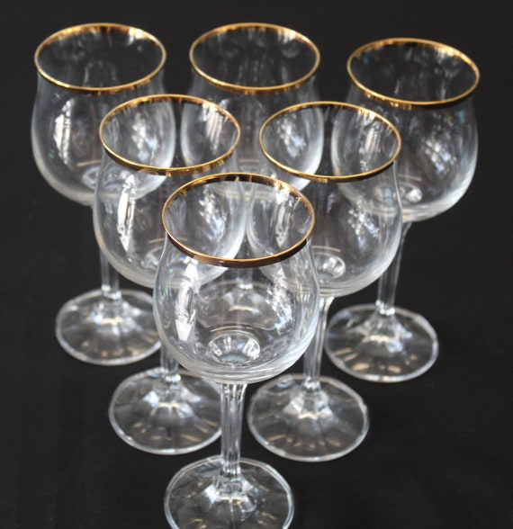 Bohemia Geneve Set of Six Crystal High End Wine Glasses 