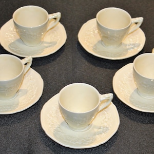 Crown Ducal England Set Of Five Demitasse Cups & Saucers