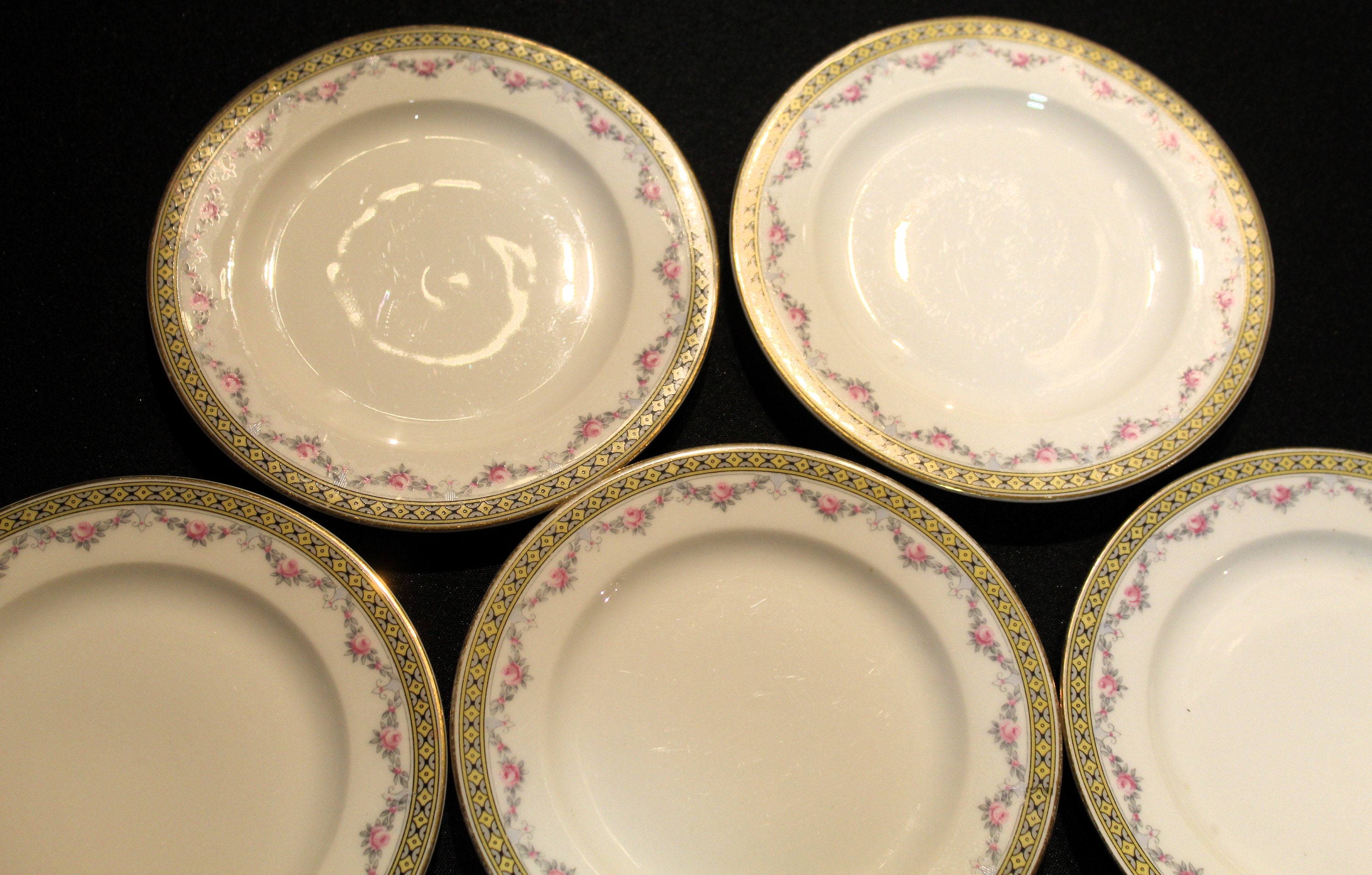 Antique Lorenz Hutschenreuther Selb Bavaria 8 Bread Plates Pattern
