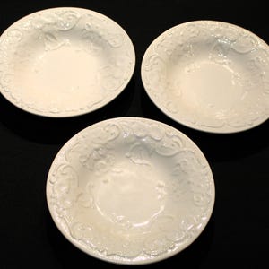 Bordallo Pinheiro Flowers White Set of Three Soup Bowls