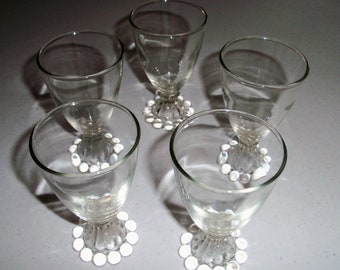 Anchor Hocking Boopie Set Of Five Juice or Wine Glasses