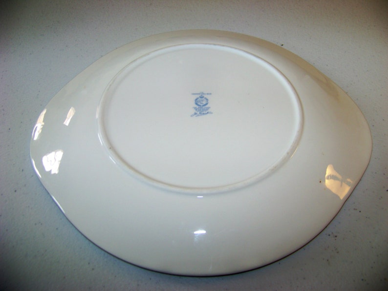 Minton Haddon Hall Blue Bone China Handled Cake Plate Etsy