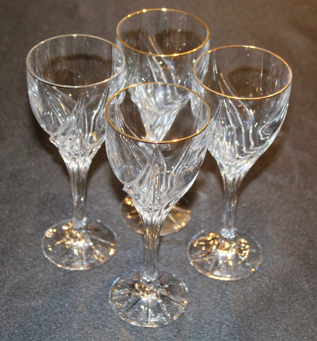 Lenox Debut Gold Set of Four Wine Glasses Etsy