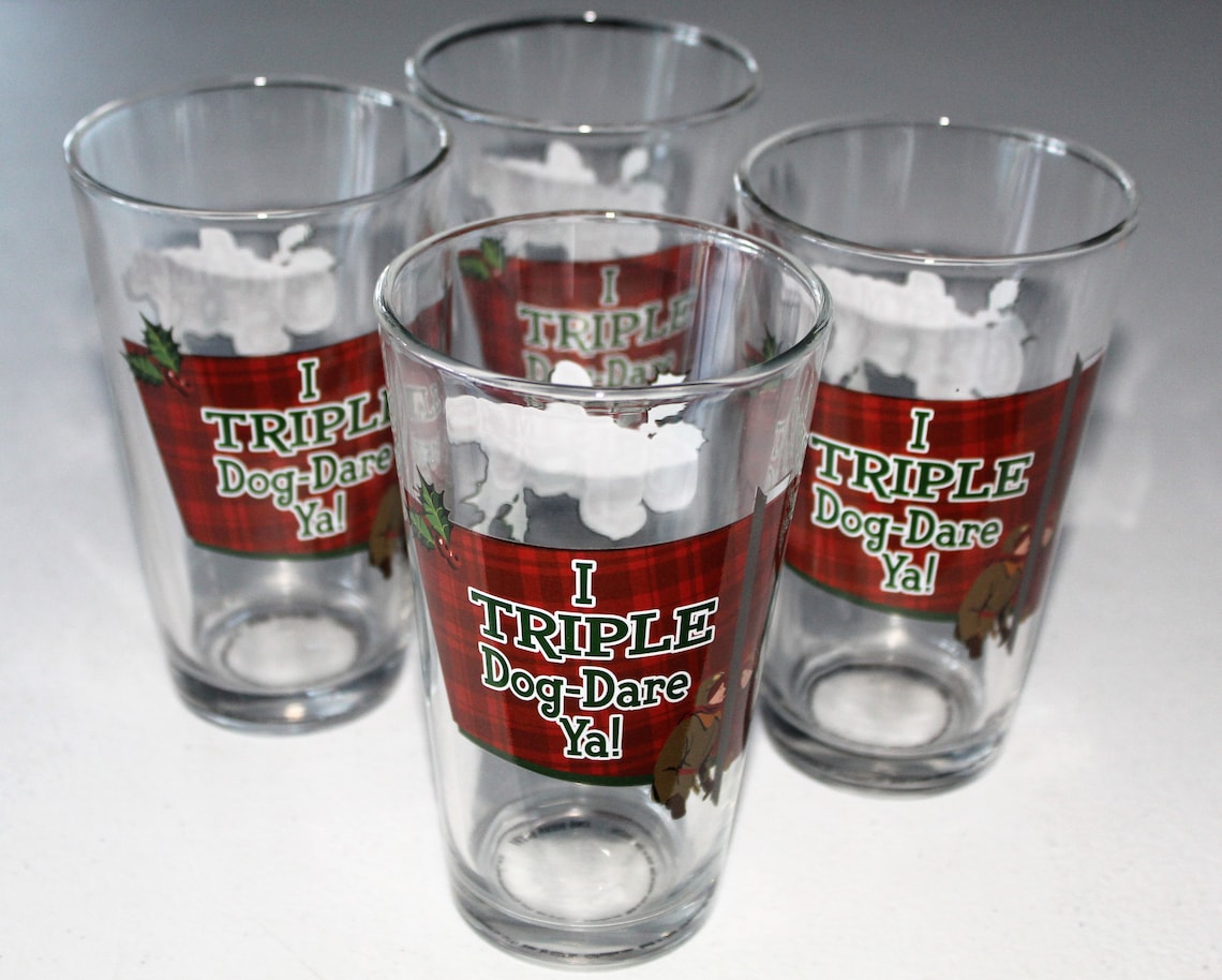Vintage Christmas Story Set Of Four Pint Glasses Etsy