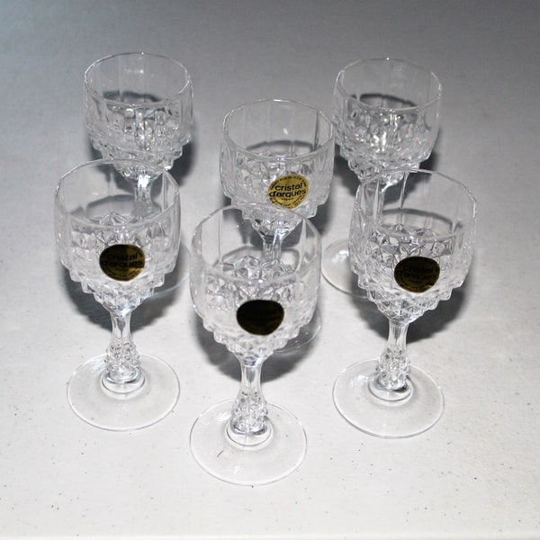 Cristal D’Arques Durand Chenonceaux Set Of Six Cordial Glasses