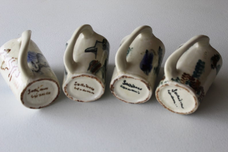 Soriano Ceramics Rare Set of Four Turned Handle Mugs Etsy