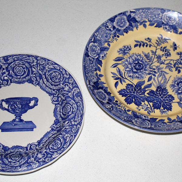 Spode Blue Room Collection Warwick Vase Plate & Jasmine Pasta Serving Bowl