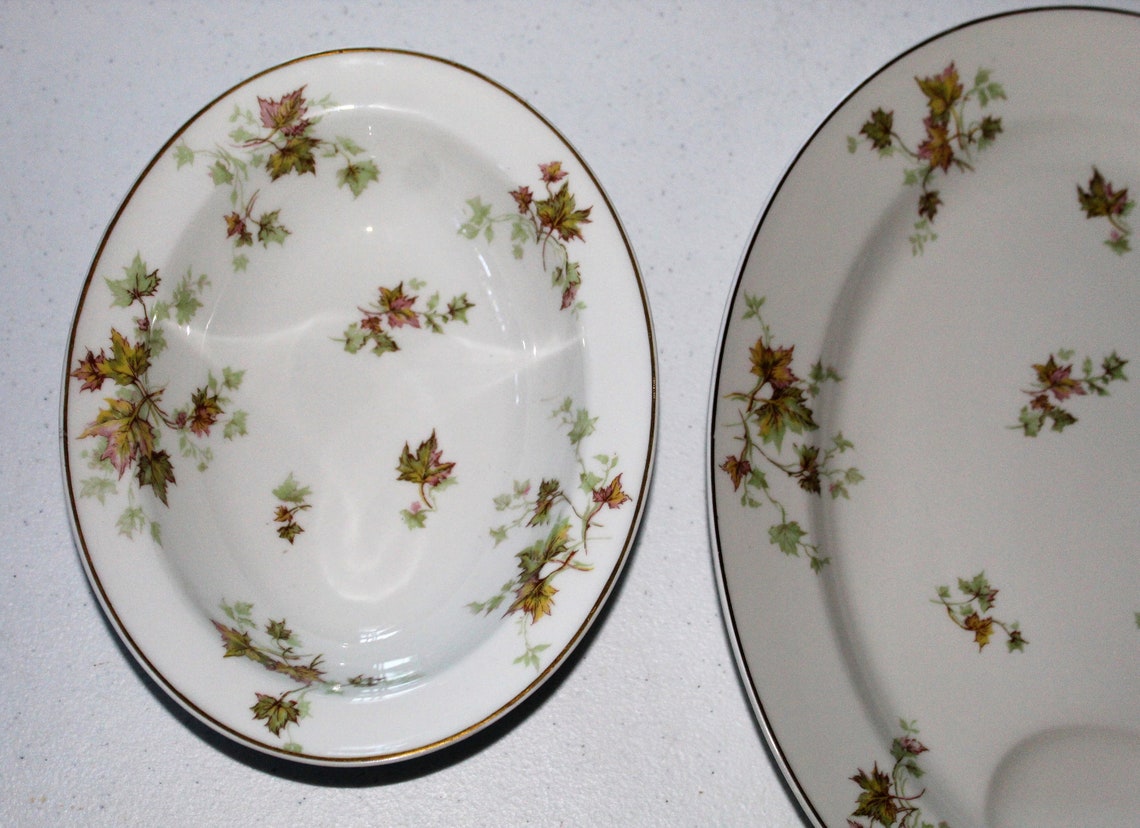 Haviland Limoges France Autumn Leaf Platter & Vegetable Bowl Etsy