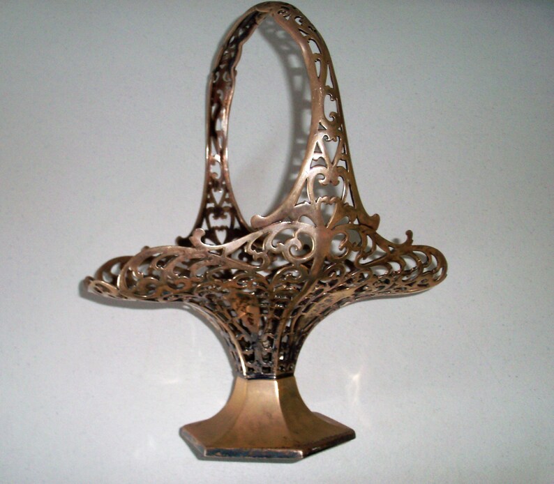 Antique Forbes Silverplate Filigree Basket 335 Etsy