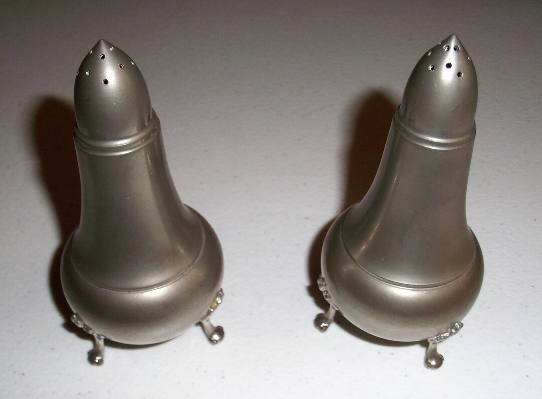A L Hanle Distinctive American Pewter Salt & Pepper Shakers Etsy