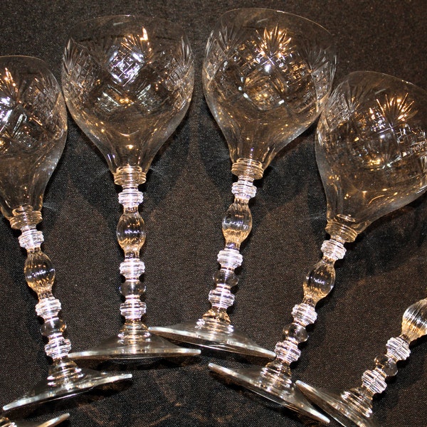 Cambridge Blown Glass Rare Gorgeous Set of Six Wine Glasses