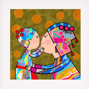 Hmong Mom and Son - Illustration - By Maimee May Illustrations