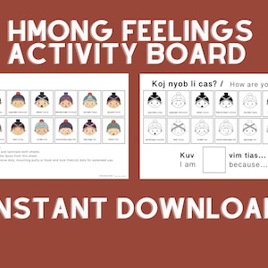Hmong Feelings - Activity Chart/Board - Emotions/Feelings - Hmoob Learning - Educational Materials