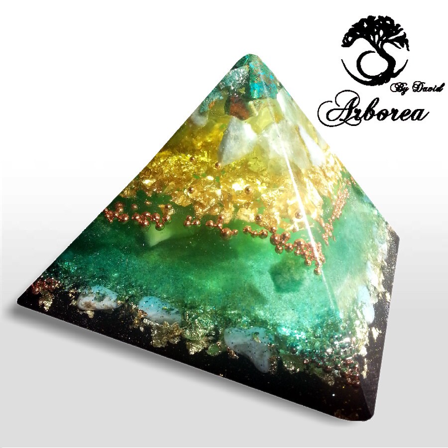 Large Orgonite Pyramids Large Orgonite Pyramid Orgonite With Turquoise & Jade Arborea - Etsy